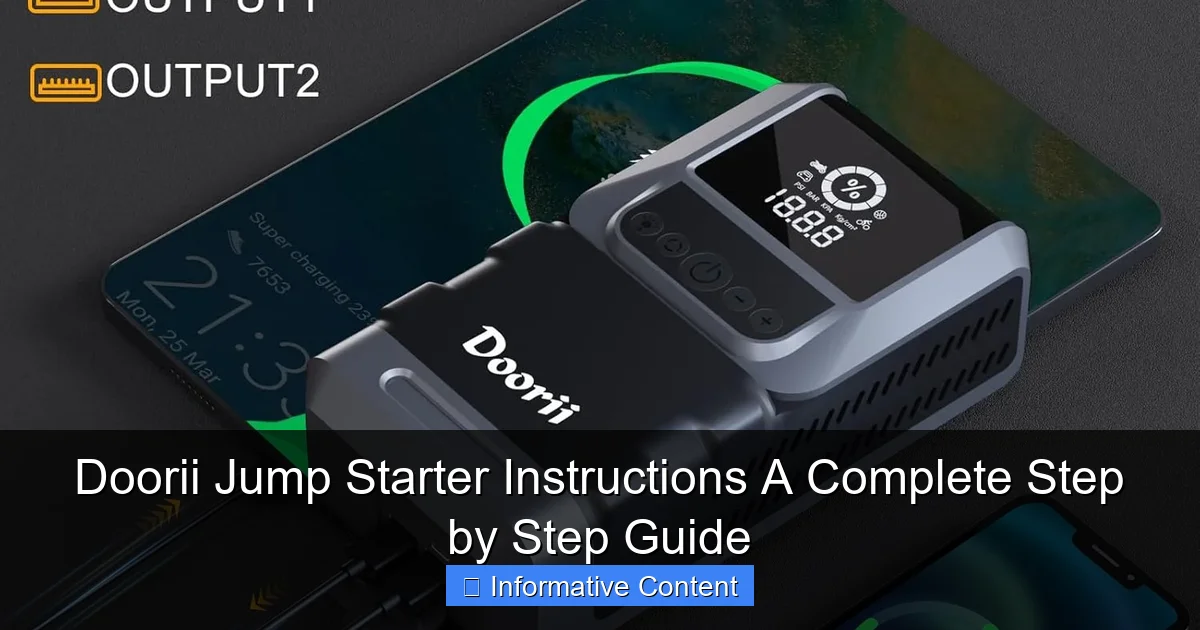 Doorii Jump Starter Instructions A Complete Step by Step Guide