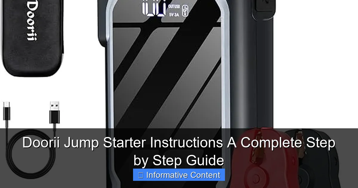 Doorii Jump Starter Instructions A Complete Step by Step Guide