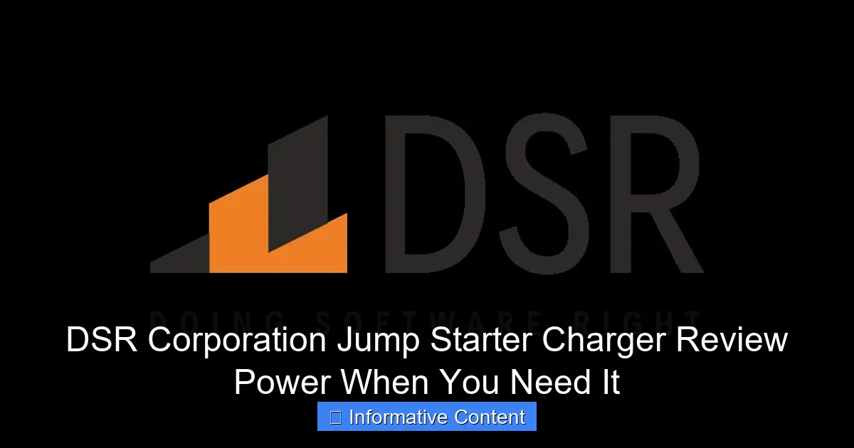 DSR Corporation Jump Starter Charger Review Power When You Need It