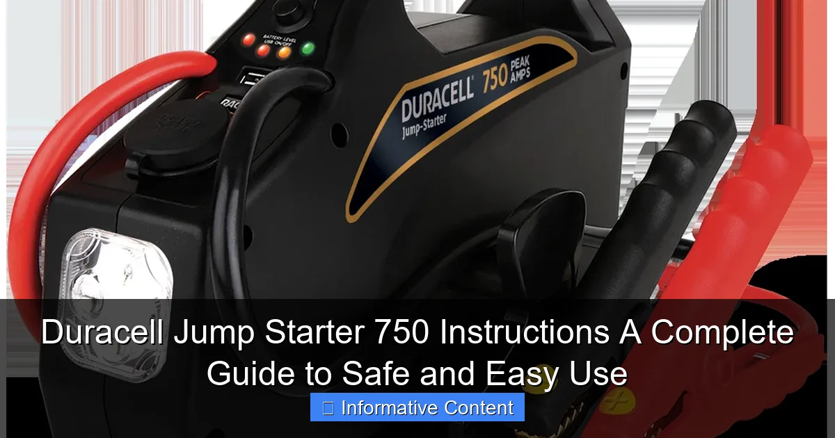 Duracell Jump Starter 750 Instructions A Complete Guide to Safe and Easy Use
