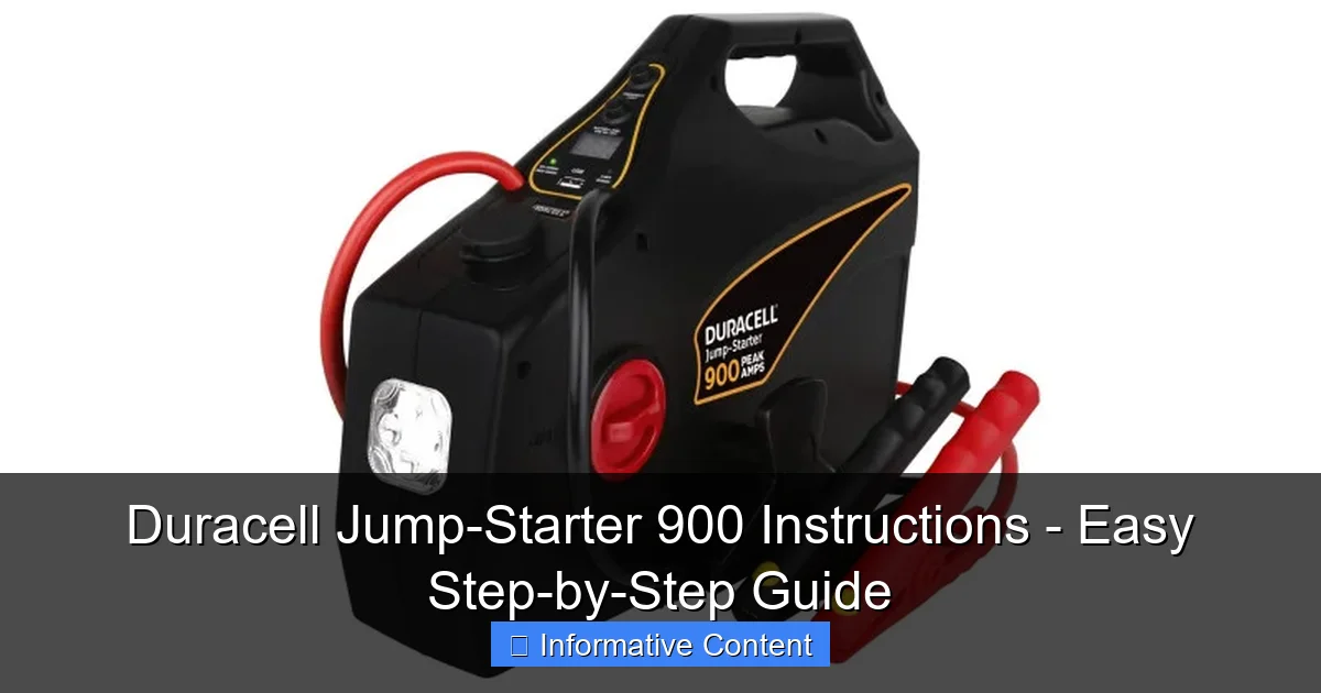Duracell Jump-Starter 900 Instructions - Easy Step-by-Step Guide