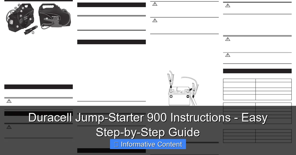 Duracell Jump-Starter 900 Instructions - Easy Step-by-Step Guide