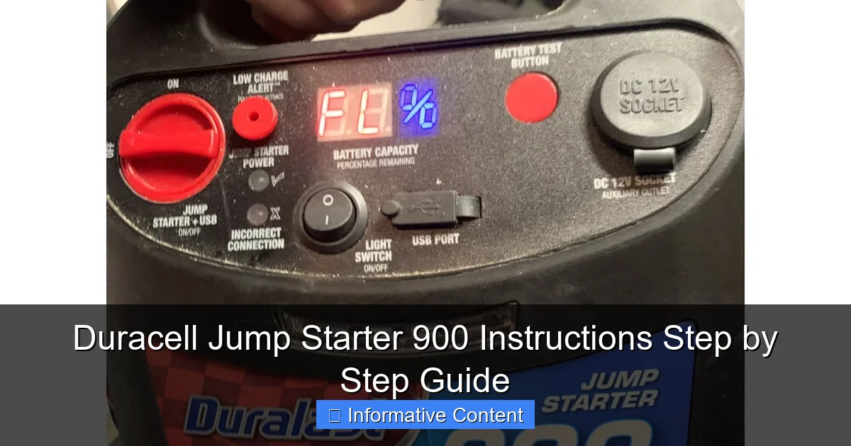 Duracell Jump Starter 900 Instructions Step by Step Guide