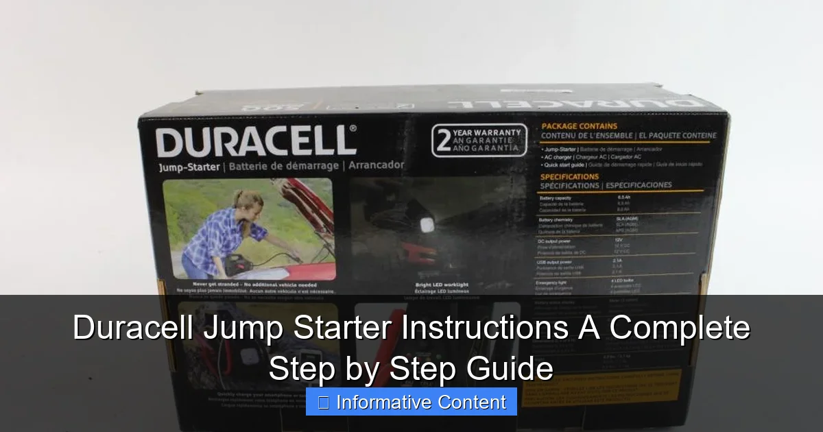 Duracell Jump Starter Instructions A Complete Step by Step Guide