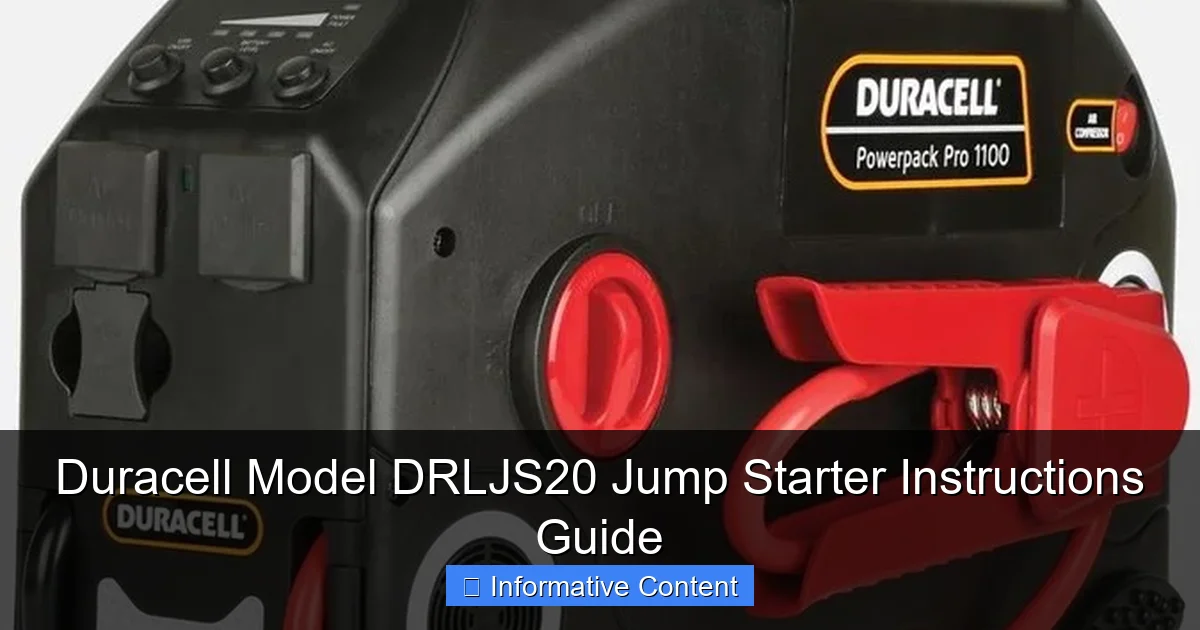 Duracell Model DRLJS20 Jump Starter Instructions Guide