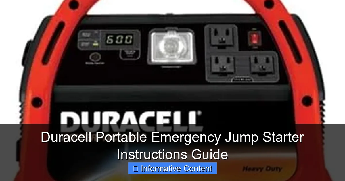 Duracell Portable Emergency Jump Starter Instructions Guide