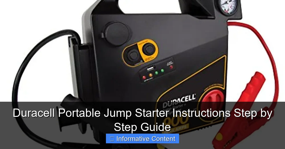 Duracell Portable Jump Starter Instructions Step by Step Guide