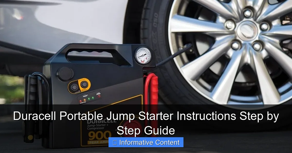 Duracell Portable Jump Starter Instructions Step by Step Guide
