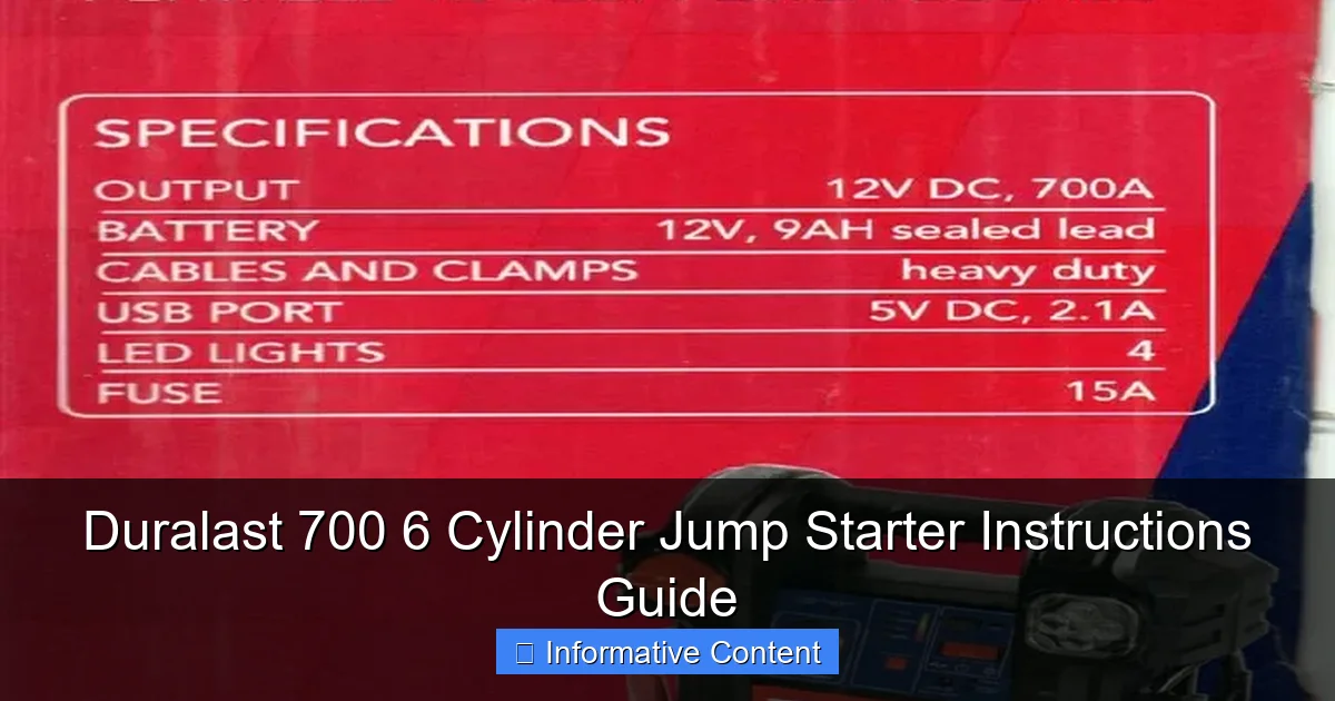 Duralast 700 6 Cylinder Jump Starter Instructions Guide