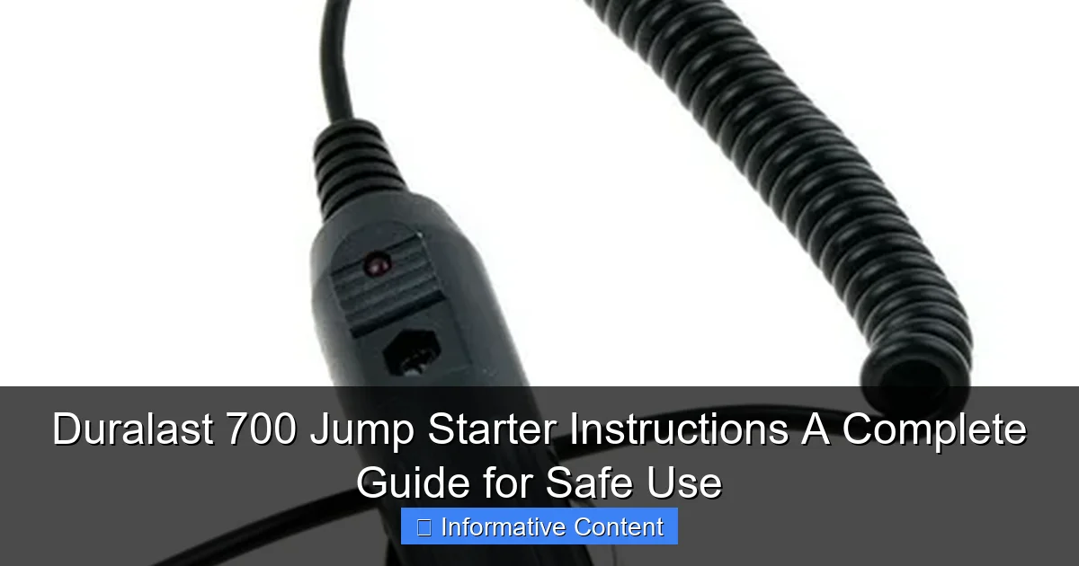 Duralast 700 Jump Starter Instructions A Complete Guide for Safe Use