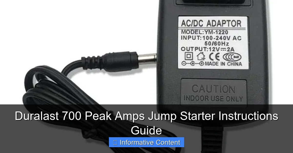 Duralast 700 Peak Amps Jump Starter Instructions Guide