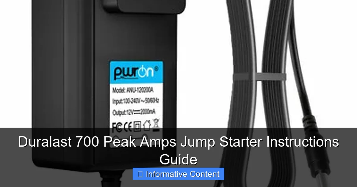 Duralast 700 Peak Amps Jump Starter Instructions Guide