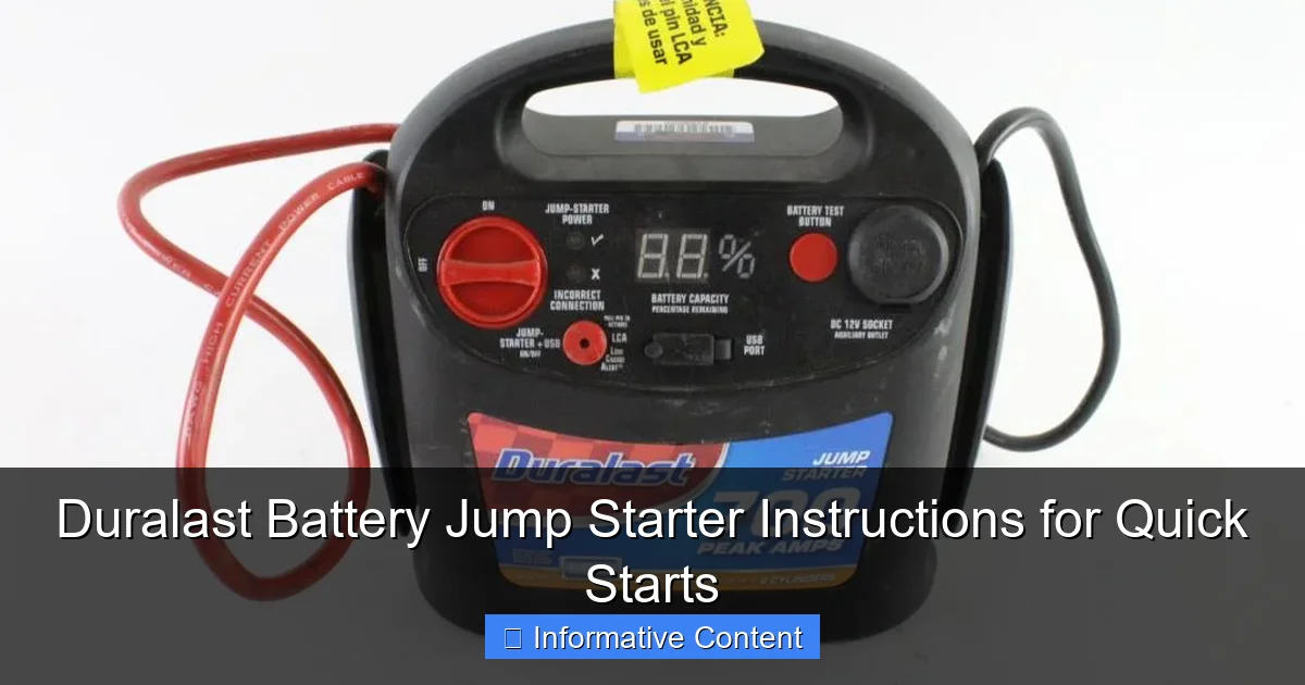 Duralast Battery Jump Starter Instructions for Quick Starts