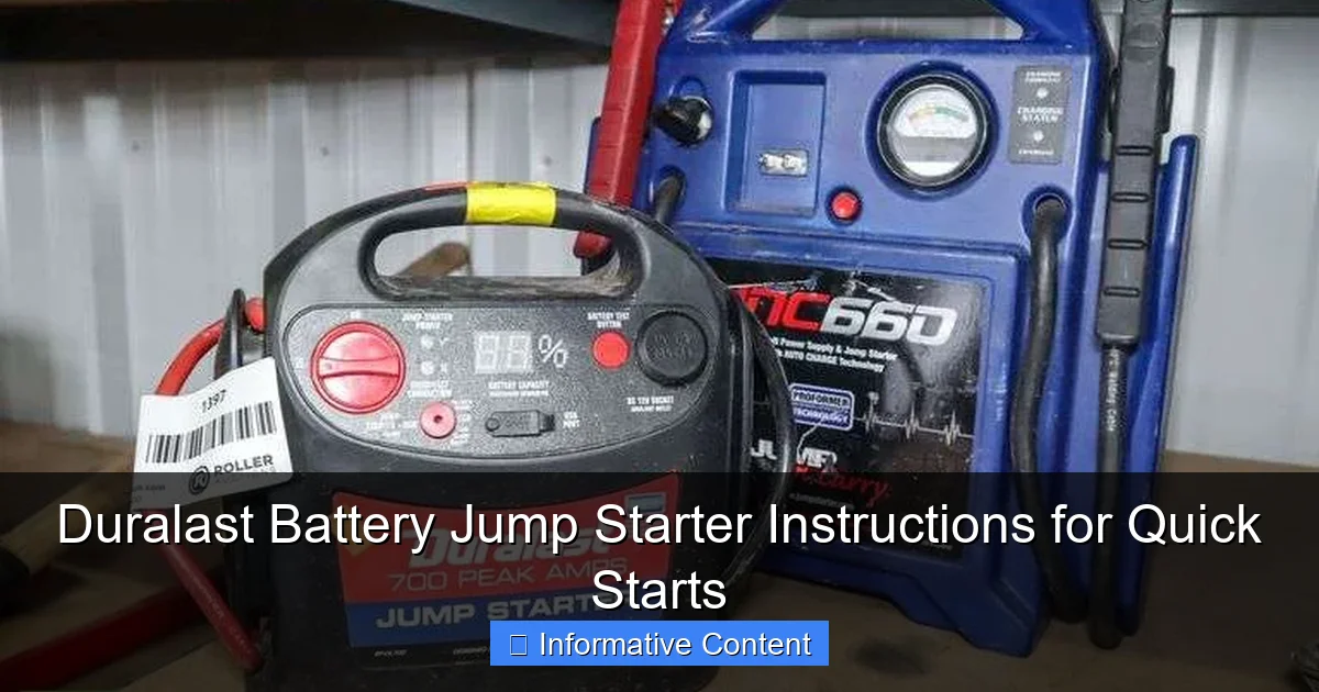 Duralast Battery Jump Starter Instructions for Quick Starts