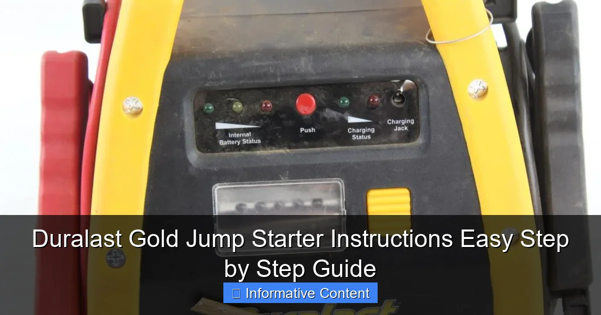 Duralast Gold Jump Starter Instructions Easy Step by Step Guide
