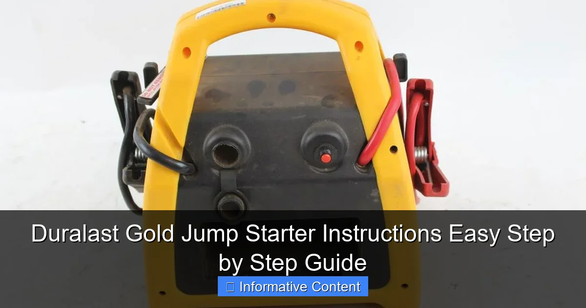 Duralast Gold Jump Starter Instructions Easy Step by Step Guide