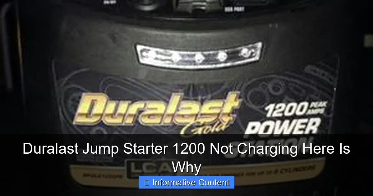 Duralast Jump Starter 1200 Not Charging Here Is Why