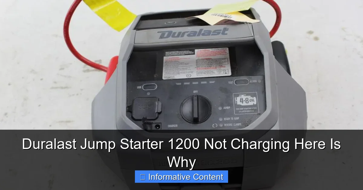 Duralast Jump Starter 1200 Not Charging Here Is Why
