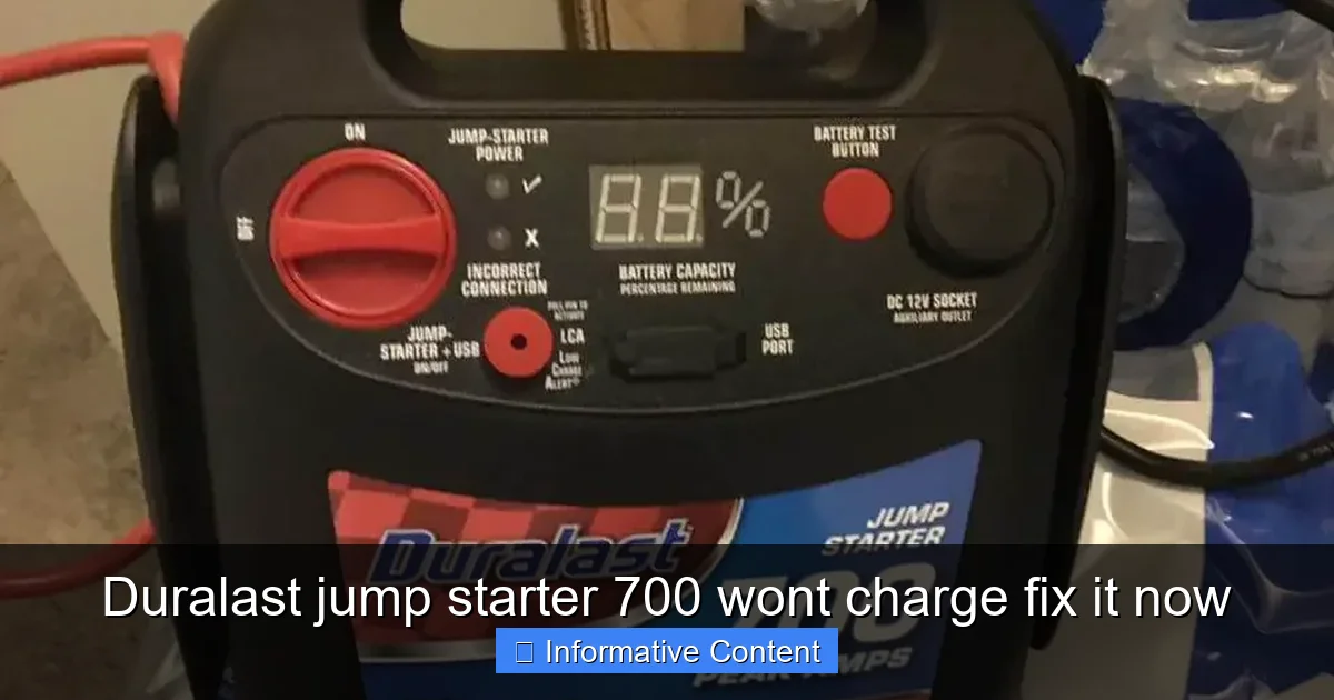 Duralast jump starter 700 wont charge fix it now