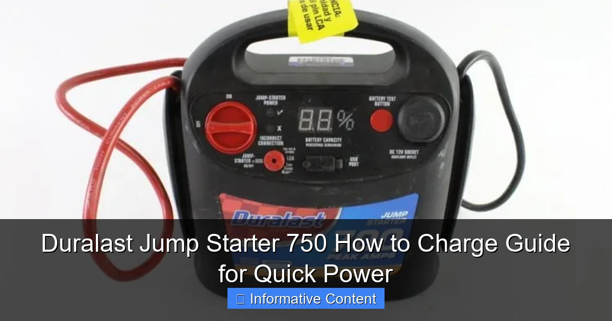 Duralast Jump Starter 750 How to Charge Guide for Quick Power