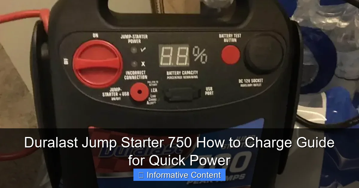 Duralast Jump Starter 750 How to Charge Guide for Quick Power