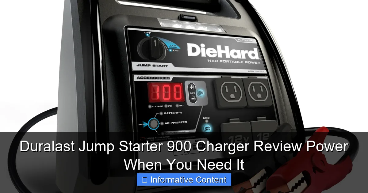 Duralast Jump Starter 900 Charger Review Power When You Need It