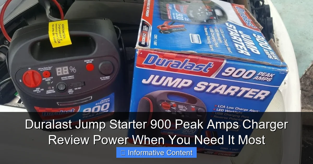 Duralast Jump Starter 900 Peak Amps Charger Review Power When You Need It Most