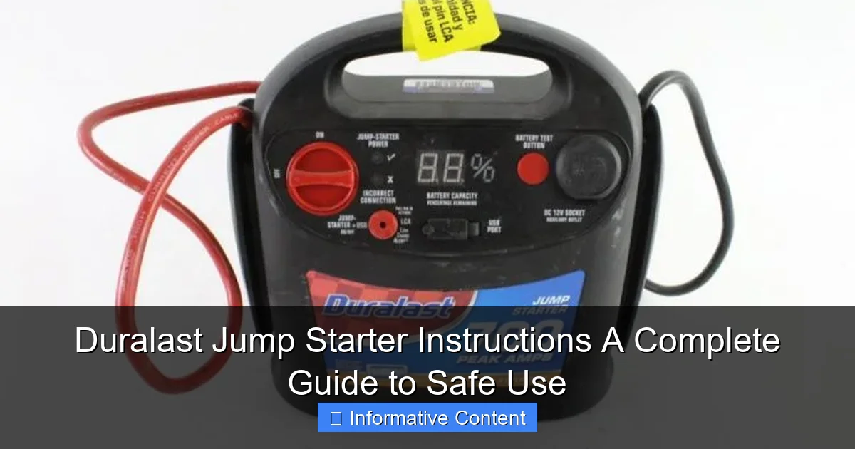 Duralast Jump Starter Instructions A Complete Guide to Safe Use