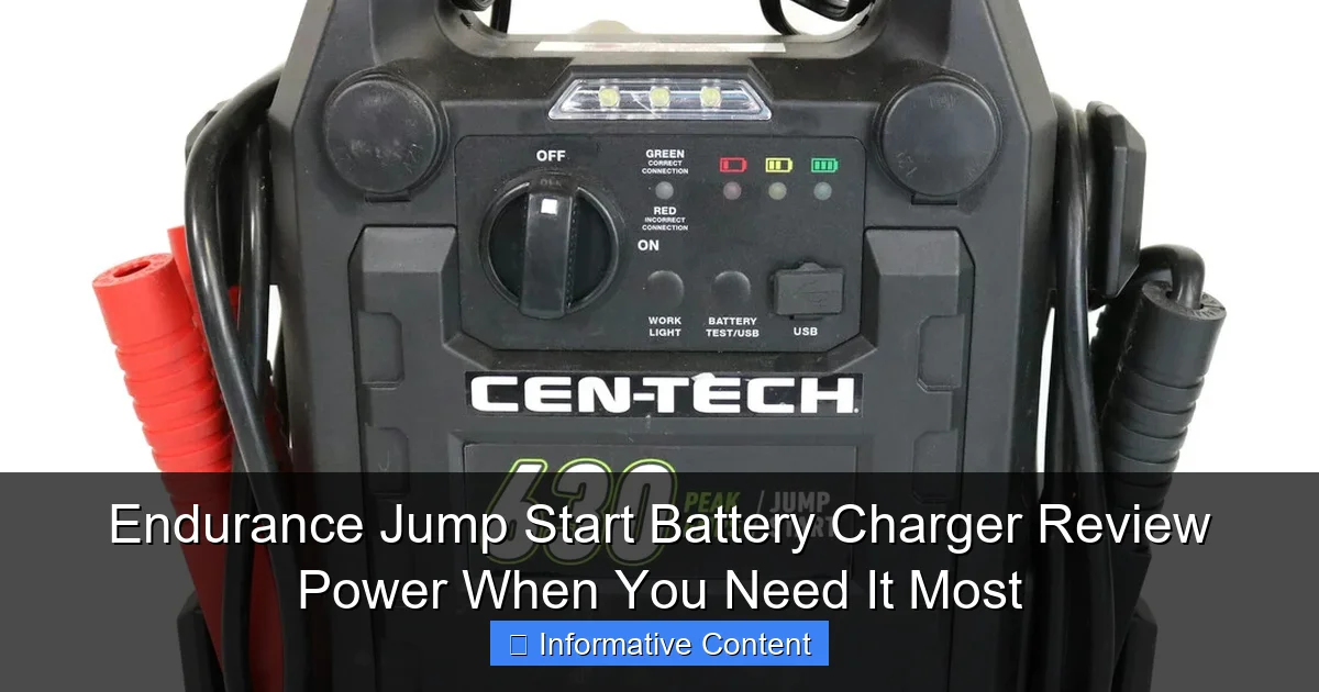 Endurance Jump Start Battery Charger Review Power When You Need It Most
