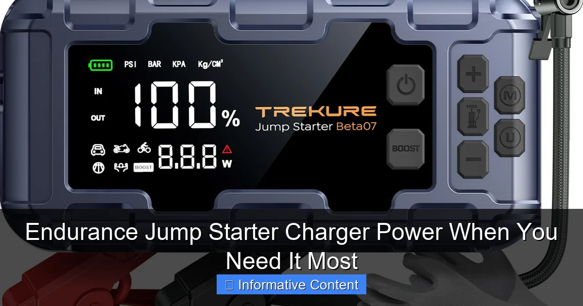 Endurance Jump Starter Charger Power When You Need It Most