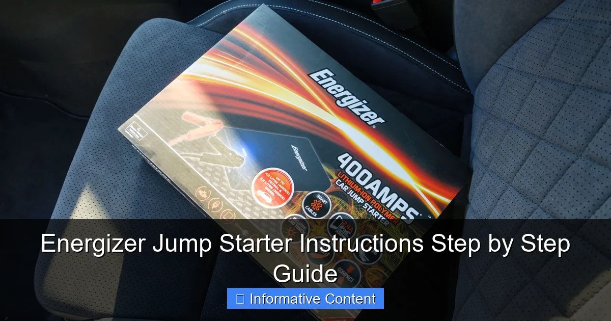 Energizer Jump Starter Instructions Step by Step Guide