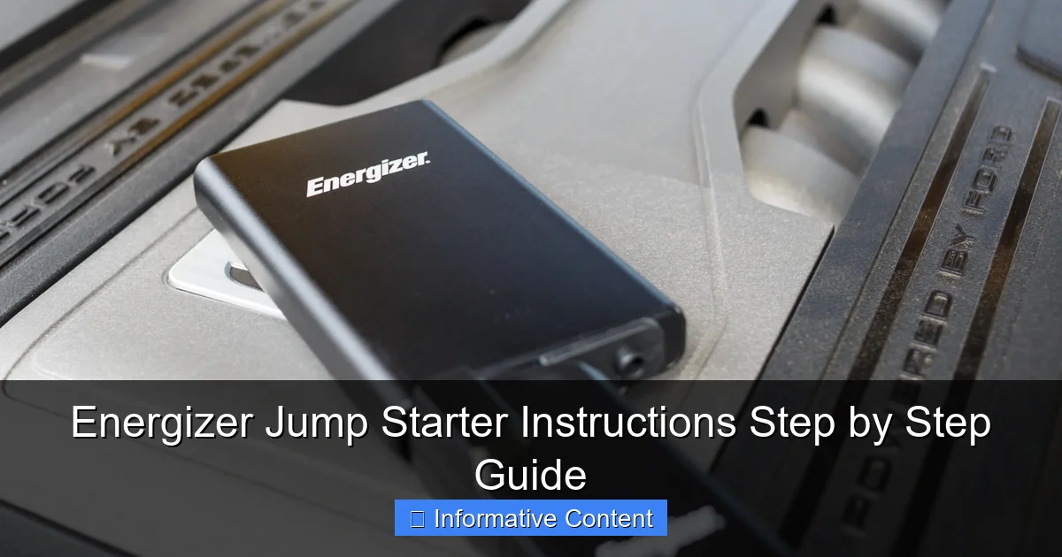 Energizer Jump Starter Instructions Step by Step Guide