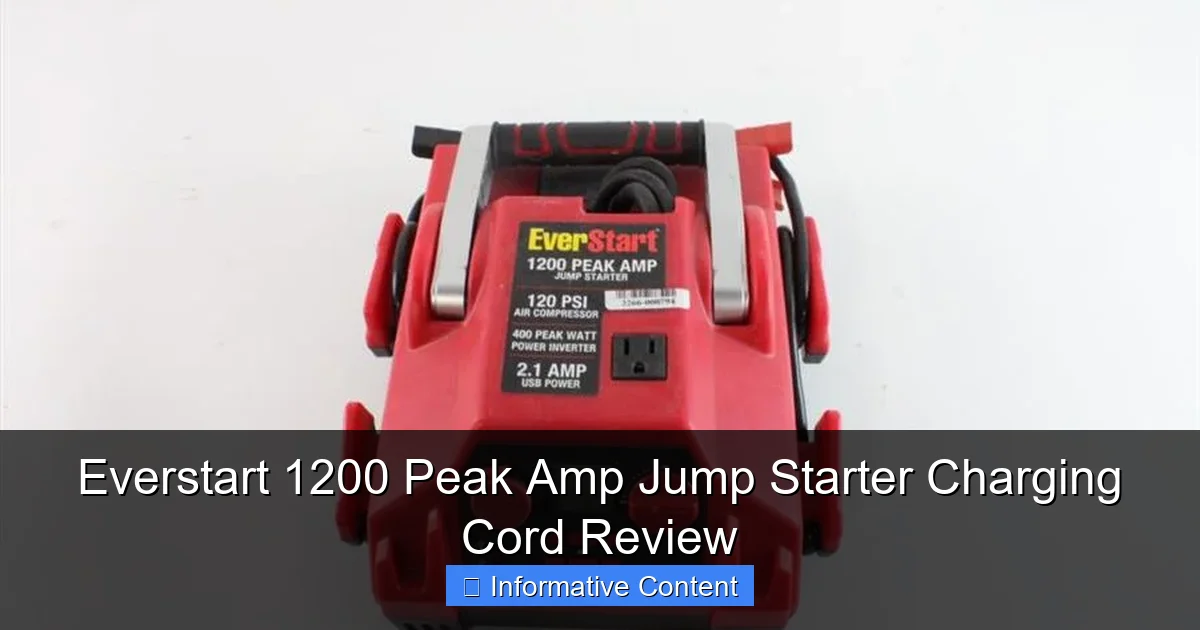 Everstart 1200 Peak Amp Jump Starter Charging Cord Review