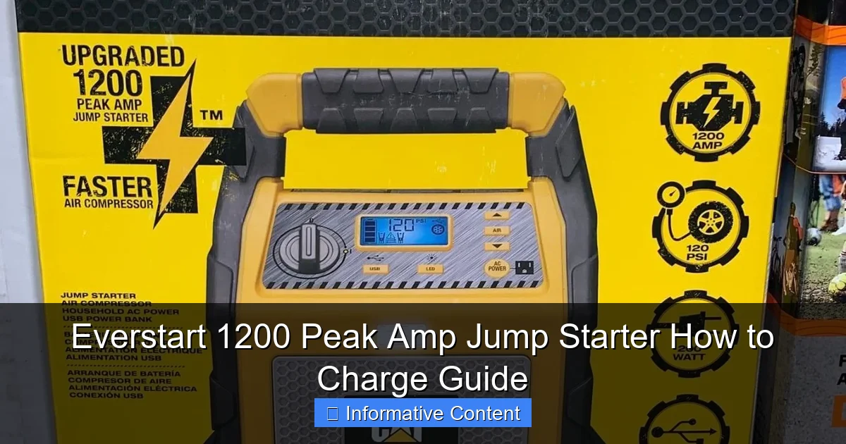 Everstart 1200 Peak Amp Jump Starter How to Charge Guide