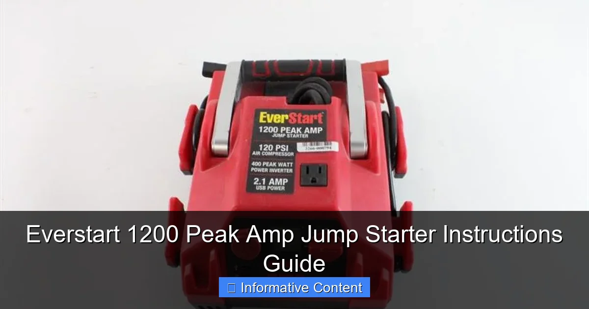 Everstart 1200 Peak Amp Jump Starter Instructions Guide