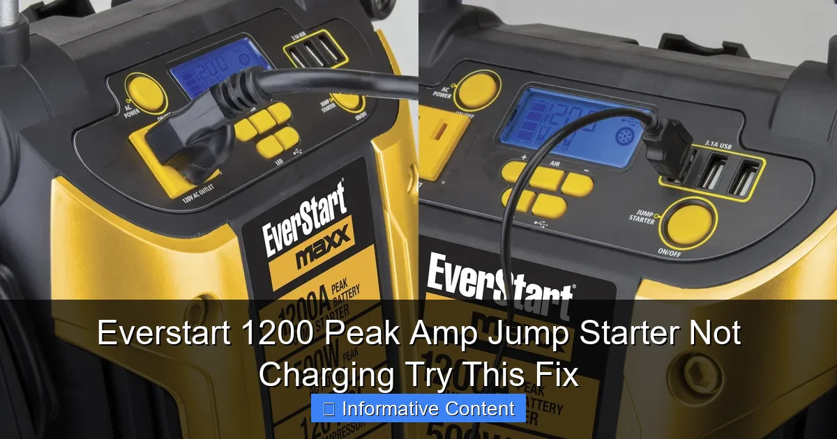 Everstart 1200 Peak Amp Jump Starter Not Charging Try This Fix