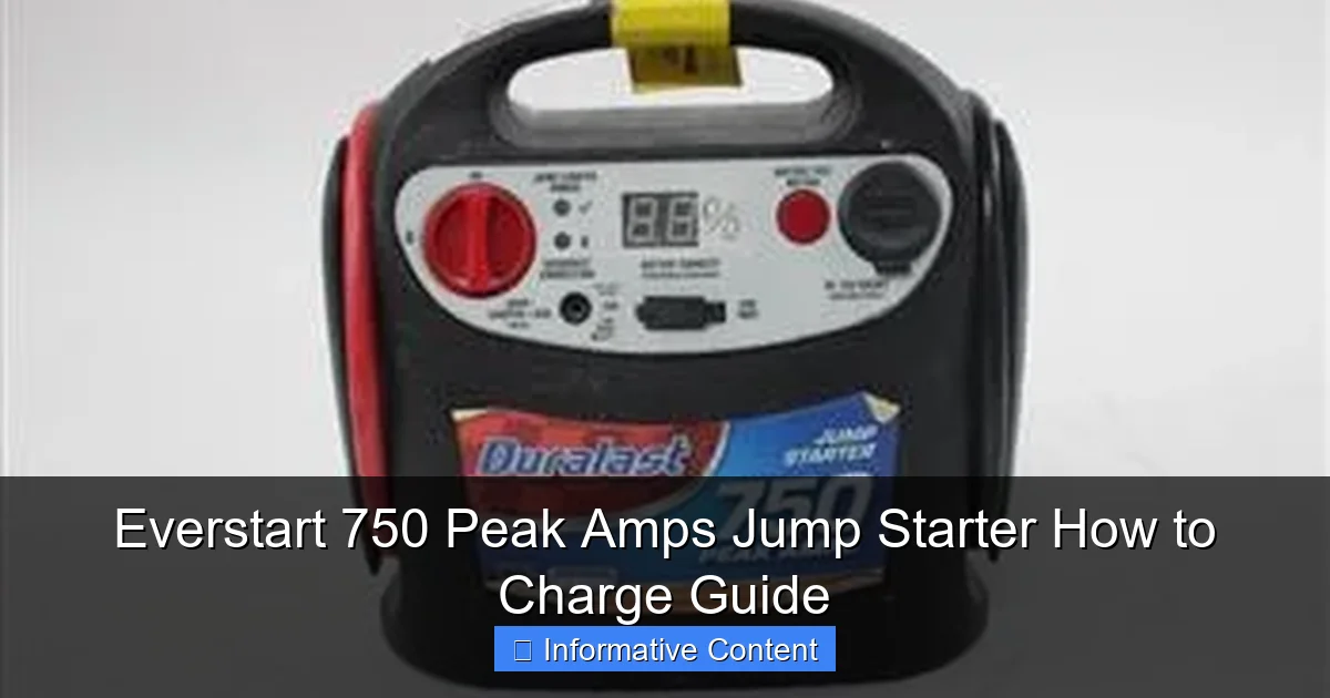 Everstart 750 Peak Amps Jump Starter How to Charge Guide