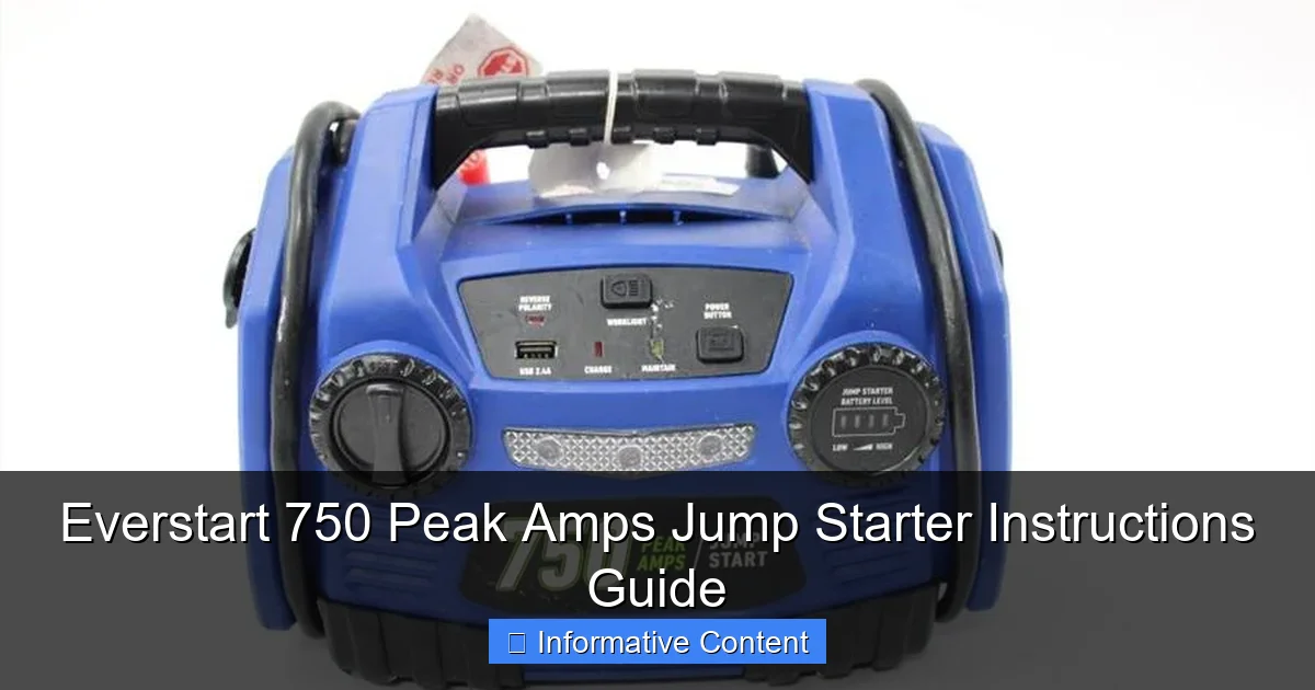 Everstart 750 Peak Amps Jump Starter Instructions Guide