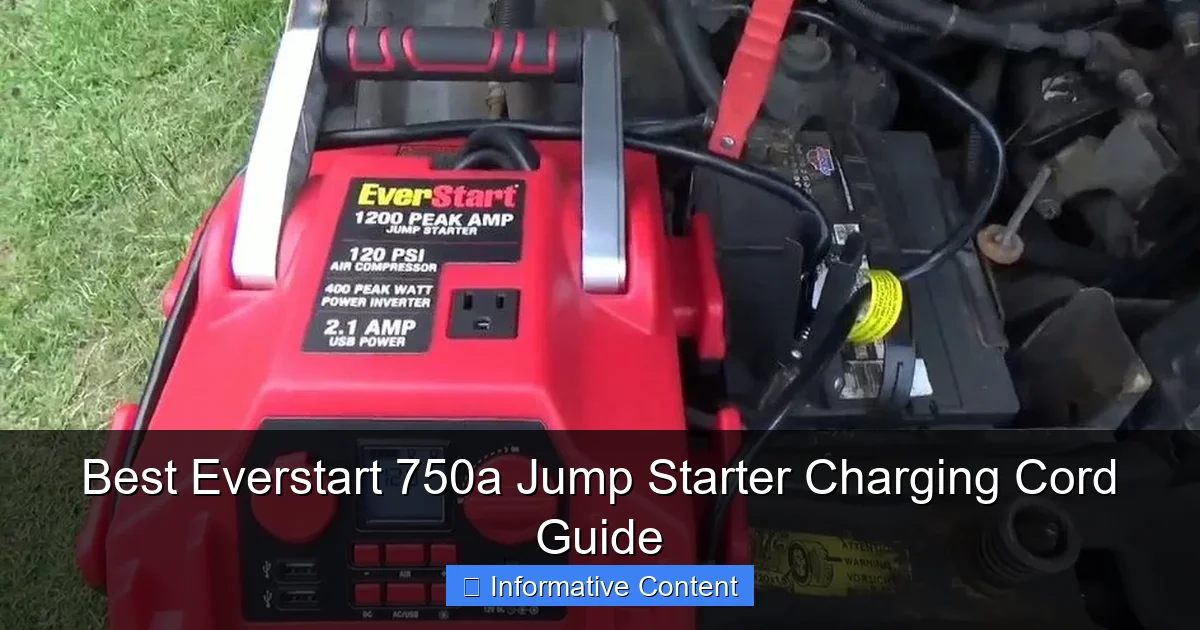 Best Everstart 750a Jump Starter Charging Cord Guide