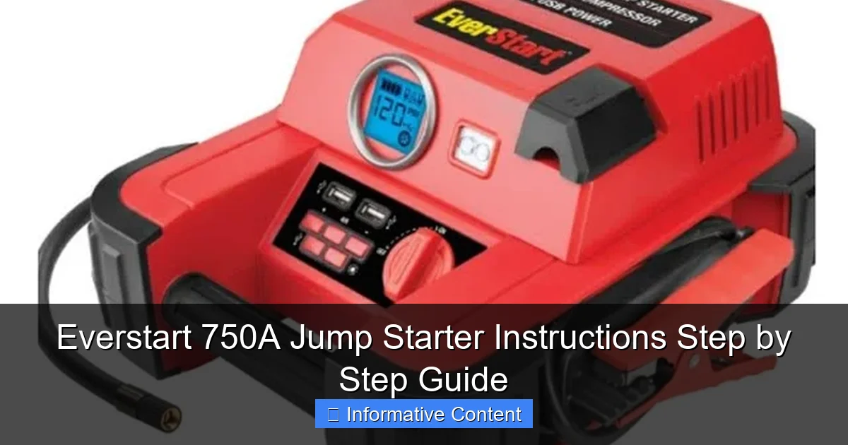 Everstart 750A Jump Starter Instructions Step by Step Guide