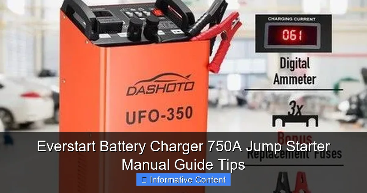 Everstart Battery Charger 750A Jump Starter Manual Guide Tips
