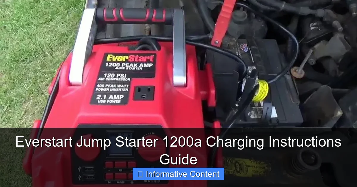 Everstart Jump Starter 1200a Charging Instructions Guide