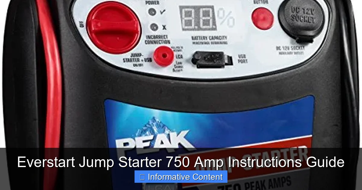 Everstart Jump Starter 750 Amp Instructions Guide