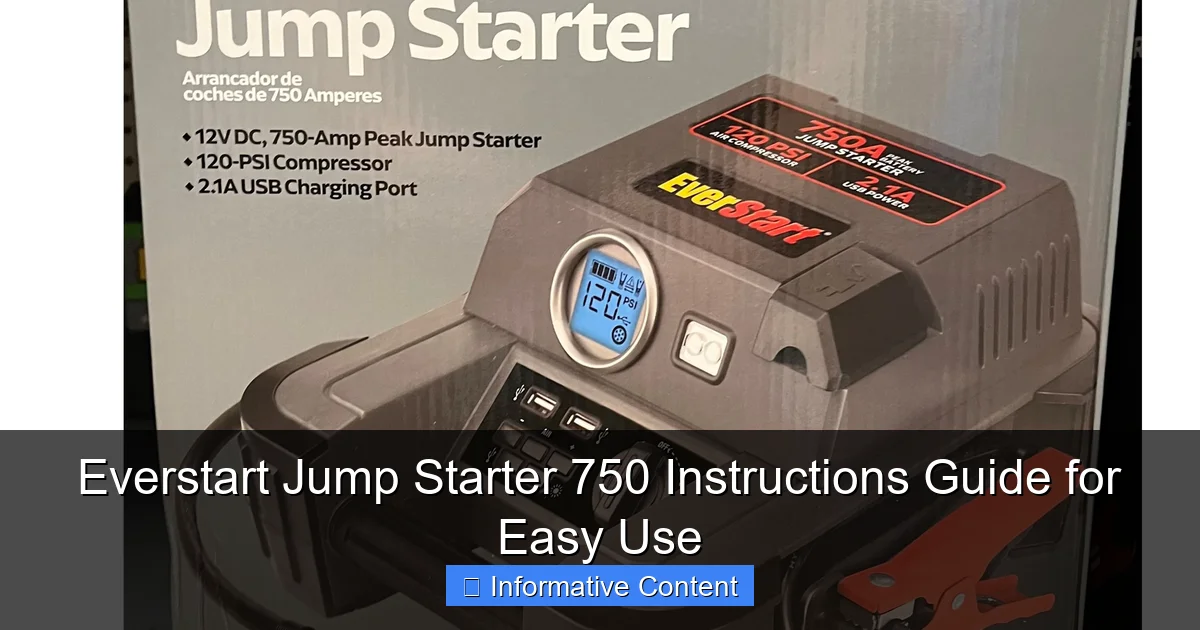Everstart Jump Starter 750 Instructions Guide for Easy Use