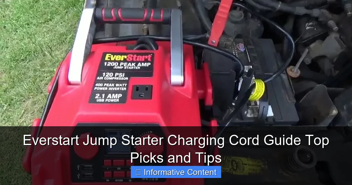 Everstart Jump Starter Charging Cord Guide Top Picks and Tips