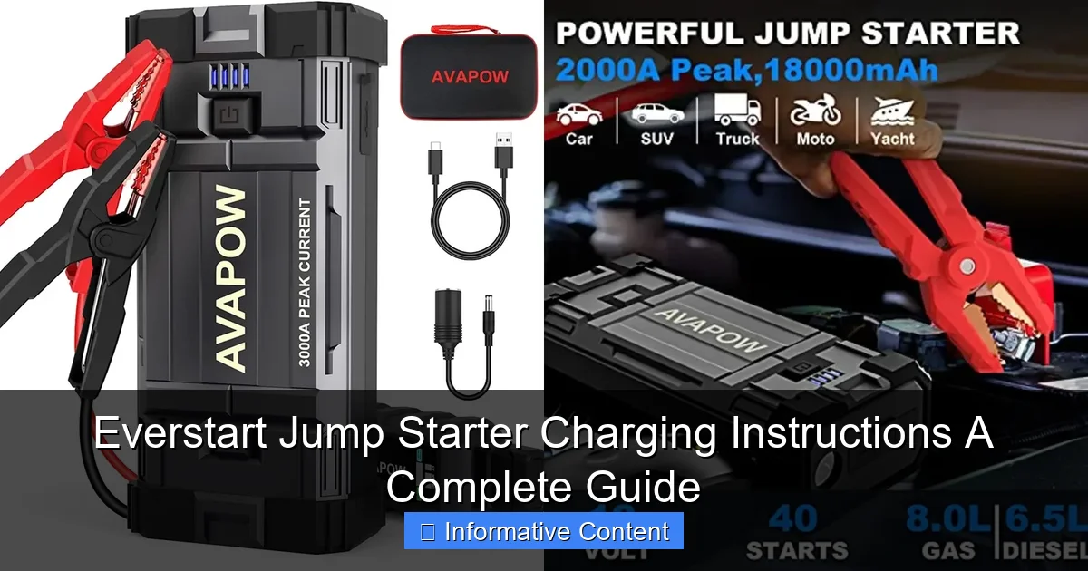 Everstart Jump Starter Charging Instructions A Complete Guide