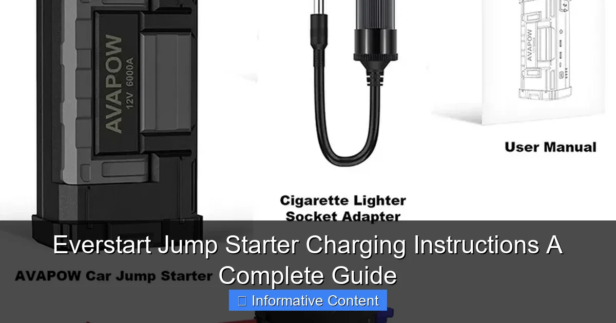 Everstart Jump Starter Charging Instructions A Complete Guide