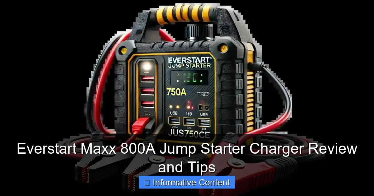 Everstart Maxx 800A Jump Starter Charger Review and Tips
