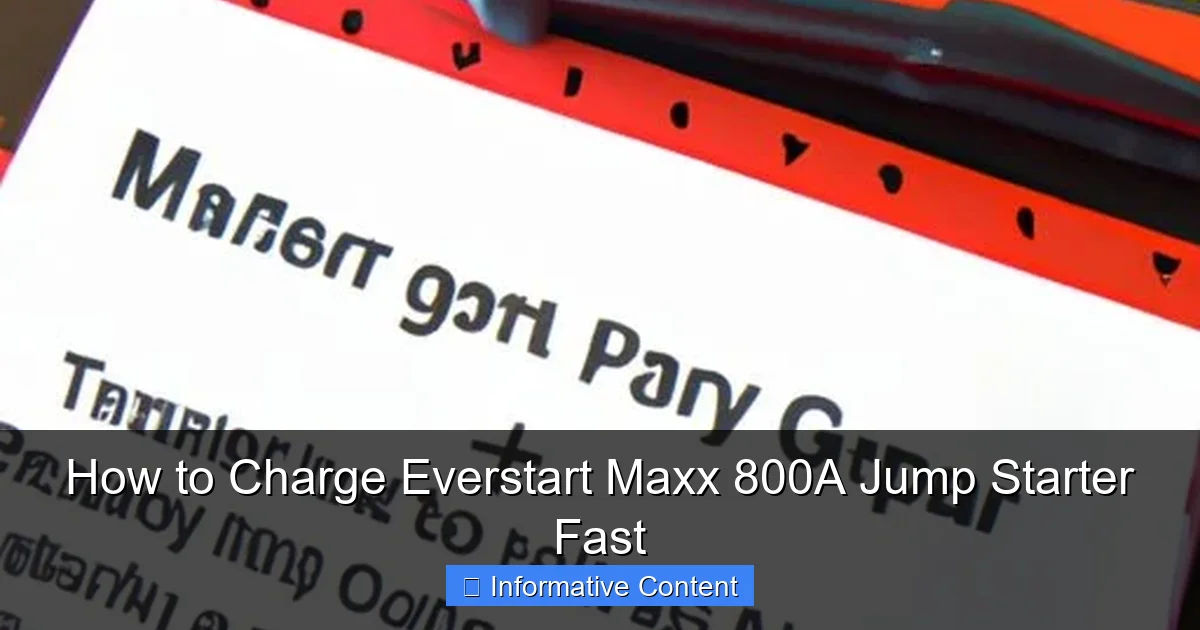 How to Charge Everstart Maxx 800A Jump Starter Fast