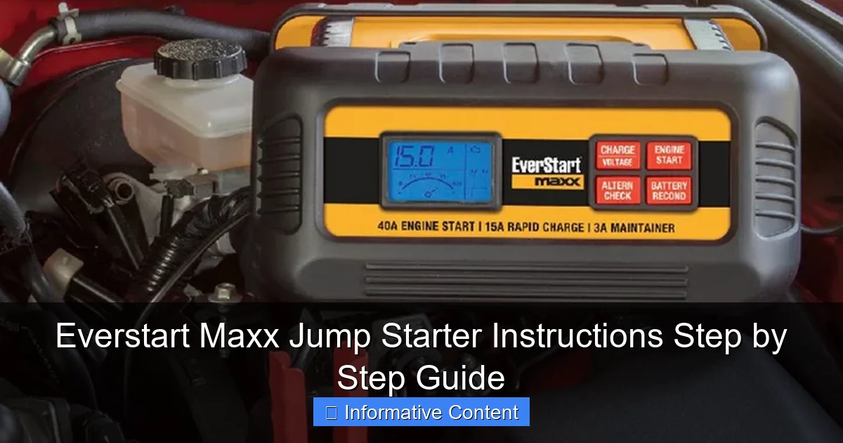 Everstart Maxx Jump Starter Instructions Step by Step Guide